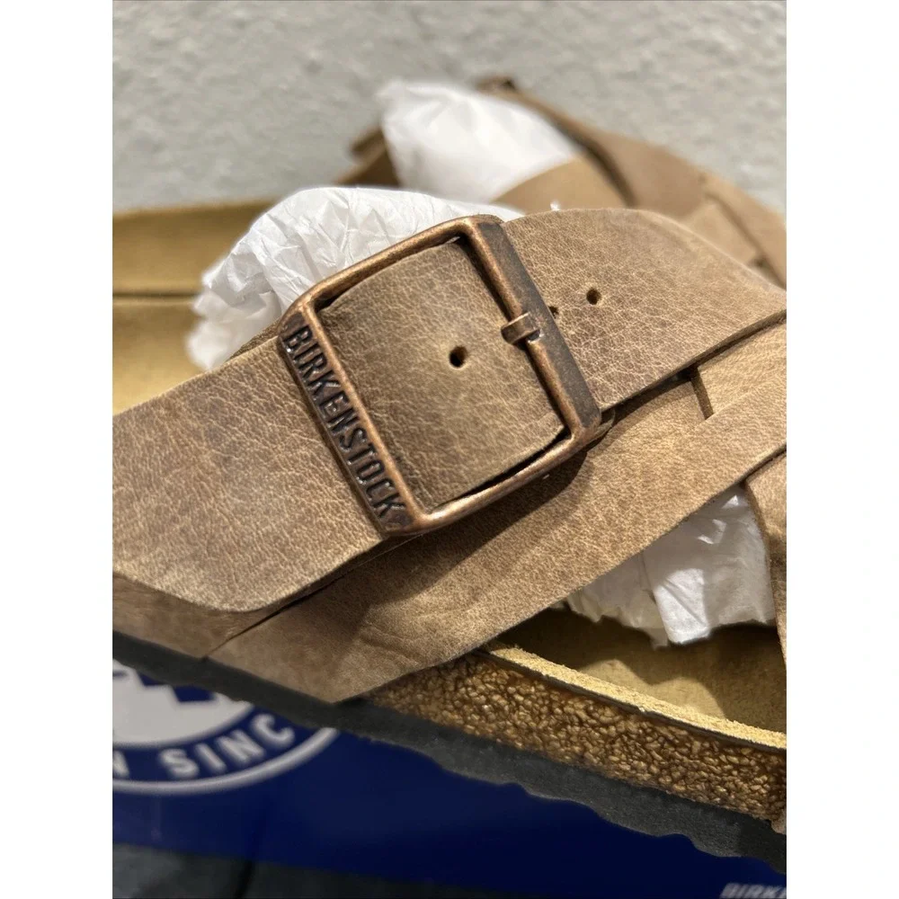Birkenstock Lugano Nubuck Leather Tobacco EU 45 US M 12 Mens
